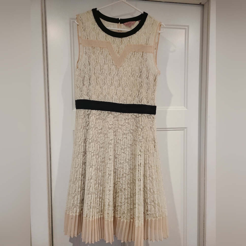 Ted Baker Black and Cream Lace Dress
